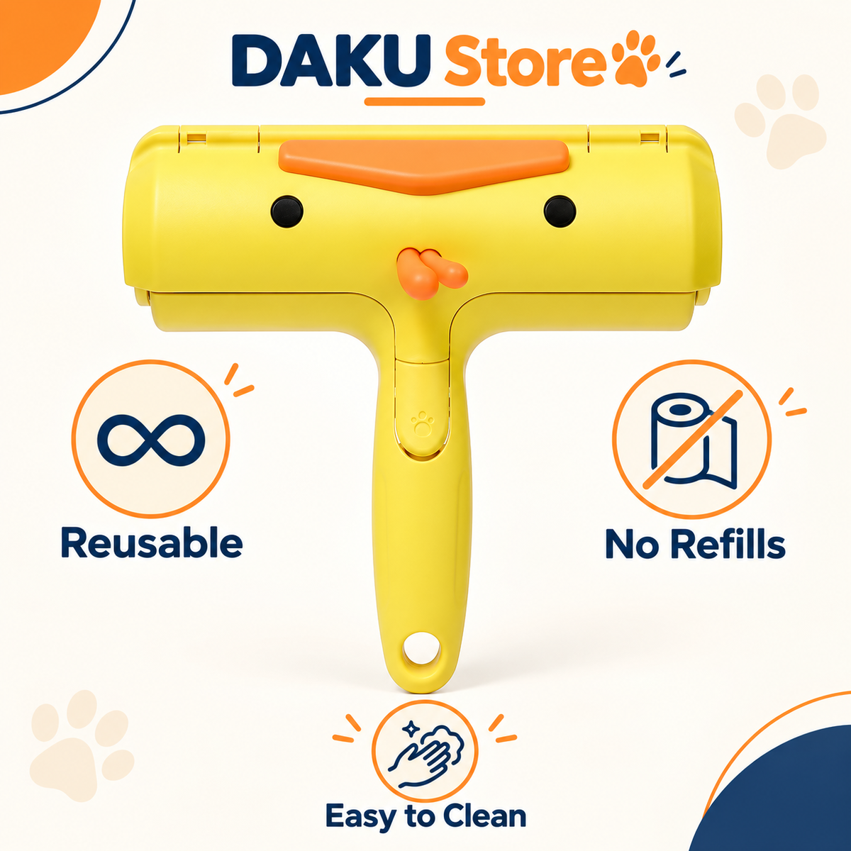 Reusable Pet Hair Remover Roller for Dogs & Cats